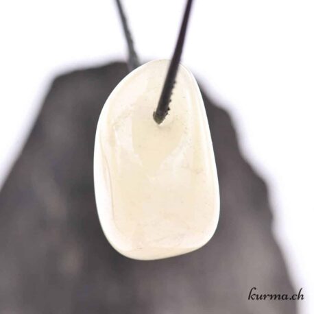 Quartz sulfureux - Pendentif en pierre percée