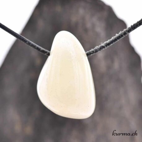 Quartz sulfureux - Pendentif en pierre percée