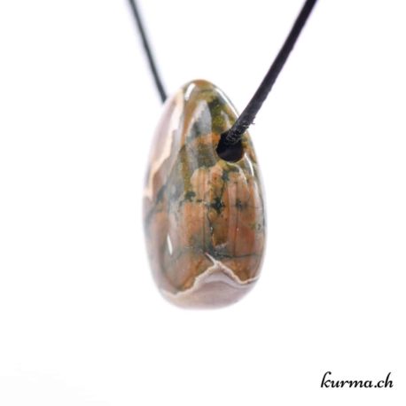 Pendentif Rhyolite Verte - N°5087.3-2 disponible dans la boutique en ligne Kûrma. Votre bijouterie Suisse en ligne.