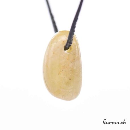 Saphir jaune - Collier en pierre percée