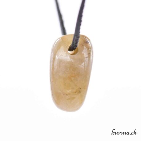 Saphir jaune - Pendentif en pierre percée