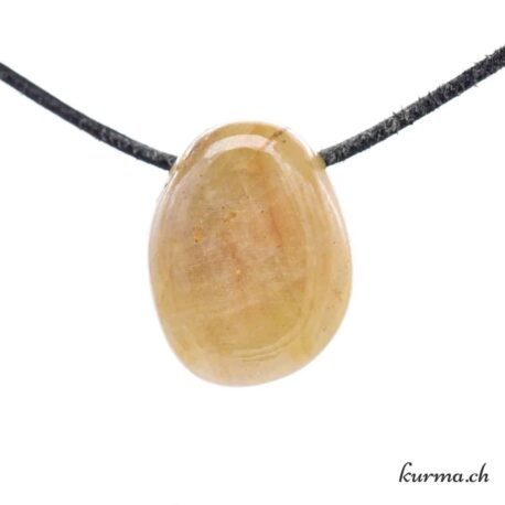 Saphir jaune - Pendentif en pierre percée