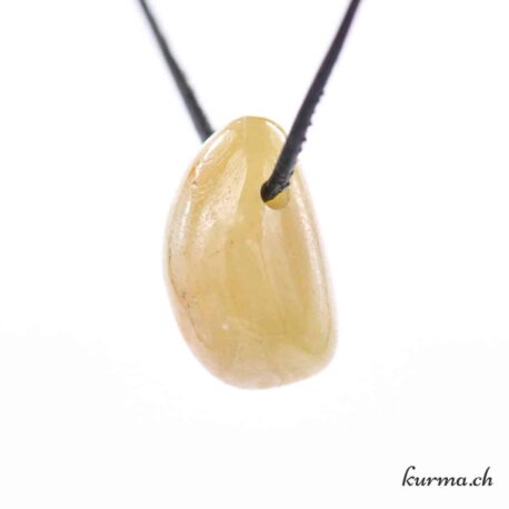 Saphir jaune - Pendentif en pierre percée