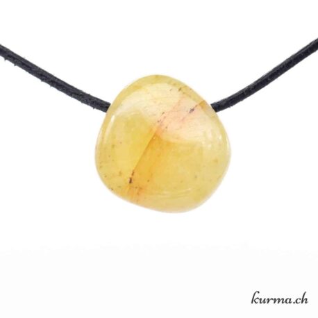 Saphir jaune - Pendentif en pierre percée