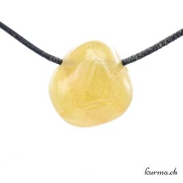 Saphir jaune - Pendentif en pierre percée