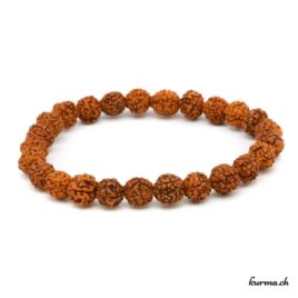 Bracelet en rudraksha orange 7mm - N°6171 • rudraksha 7mm orange elastique n°6171 1 Bracelet en rudraksha orange 7mm