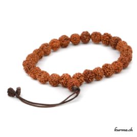 Bracelet en rudraksha orange avec une ficelle 7mm - N°6173 • rudraksha 7mm orange ficelle n°6173 1 Bracelet en Rudraksha orange avec une ficelle 7mm