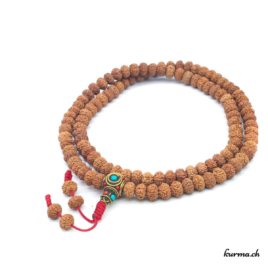 Mala en rudraksha à 8 faces 9mm - N°6166 • rudraksha mala 8 faces 9x65mm n°6166 1 Mala en rudraksha à 8 faces 9mm