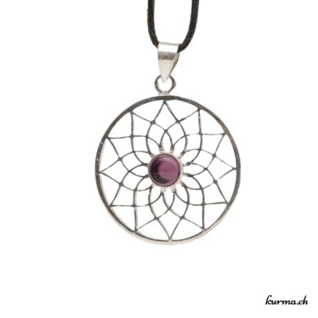 Pendentif laiton argenté lotus