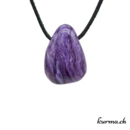 Charoïte - Pendentif pierre percée - N°8582.2 • pendentif charoite n°8582.2 2 Charoïte pierre pendentif