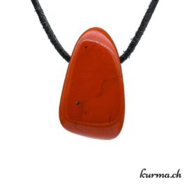 Jaspe rouge - Pendentif pierre percée - N°7354.2-2 • pendentif jaspe rouge n°7354.2 1 Jaspe rouge - Pendentif pierre percée