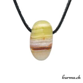 Onyx marbré - Pendentif pierre percée - N°8476.3 • pendentif onyx n°8476.3 3 Onyx marbré pendentif pierre percée