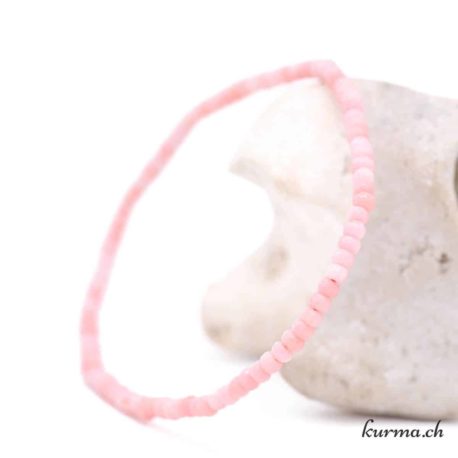 Bracelet Corail Rose Facette 3mm (te) - Nº10376-1 disponible dans la boutique en ligne Kûrma. Votre magasin de pierre et minéraux en suisse