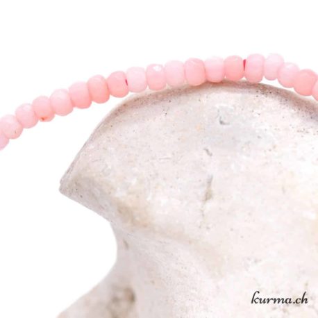 Bracelet Corail Rose Facette 3mm (te) - Nº10376-2 disponible dans la boutique en ligne Kûrma. Votre magasin de pierre et minéraux en suisse