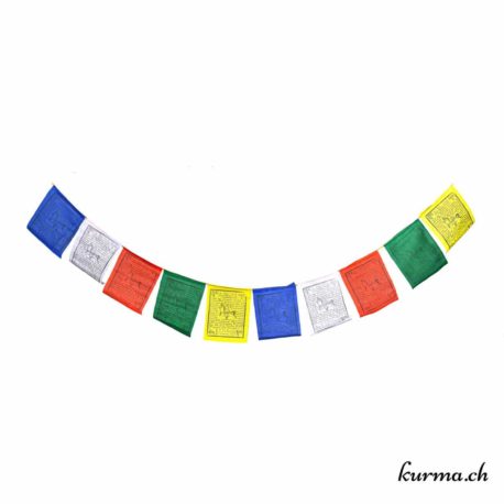 Drapeaux de prières tibétains - Taille S - Coton - 13x16x175cm