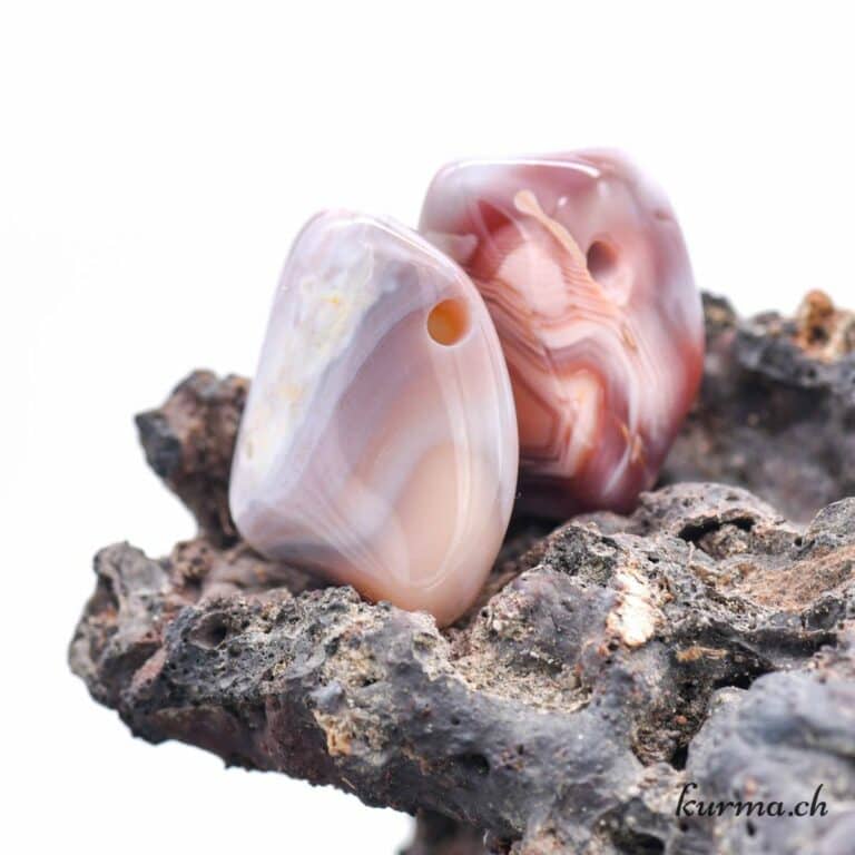 Pendentif Goutte En Agate Rose Percée - Naturosphère - Pierre Naturelle - Neuf Avec étiquettes