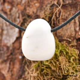 Aragonite blanche pendentif pierre percée