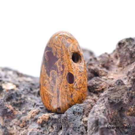 Pendentif Jaspe Fossile (c) - N°10518-2 disponible dans la boutique en ligne Kûrma. Votre magasin de pierre et minéraux en suisse