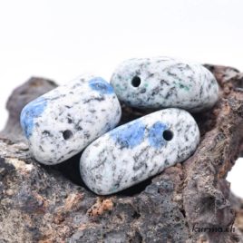 Jaspe K2 – Azurite & Granite – Pendentif en pierre percée – N°10528