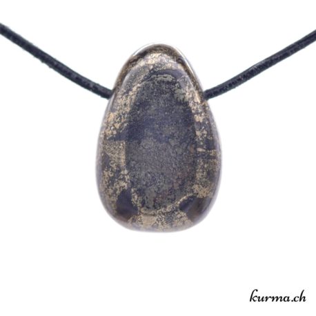 Pyrite et Néphrite - Collier en pierre percée