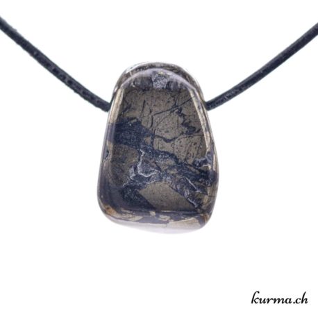 Pendentif Pyrite sur Ardoise - N°7259.4-3 disponible dans la boutique en ligne Kûrma. Votre Magasin de lithothérapie Suisse en ligne.