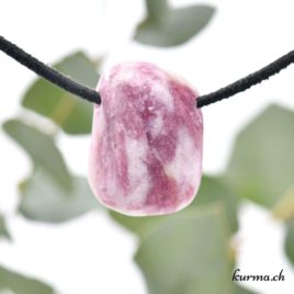 Tourmaline rose sur Granite - Pendentif en pierre percée - N°10555.2 • pendentif tourmaline rose sur granite 10555.2 3 Tourmaline rose sur Granite en pendentif
