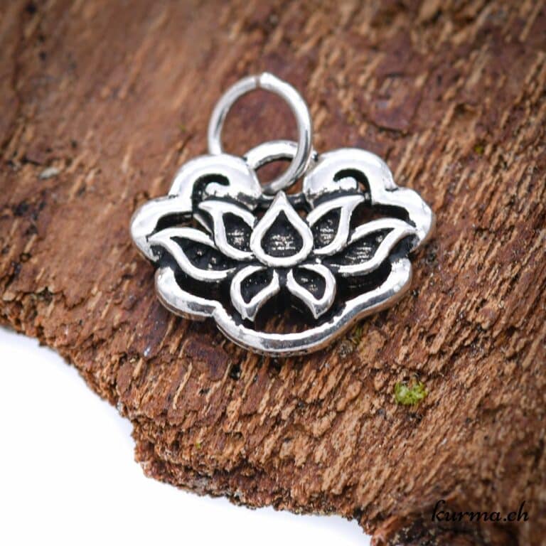 Colliers Fantaisie Fleur De Lotus Argent Forcat Sans Pierre Rose