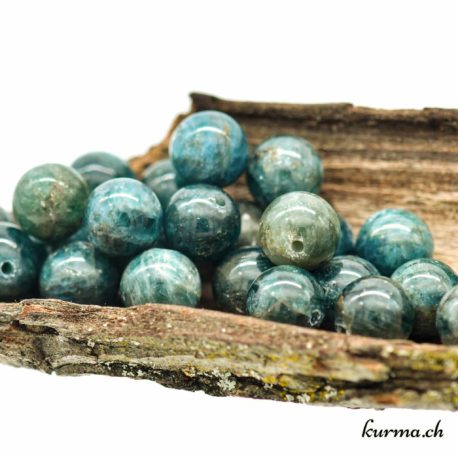 Perles en Apatite bleu pétrole 6mm