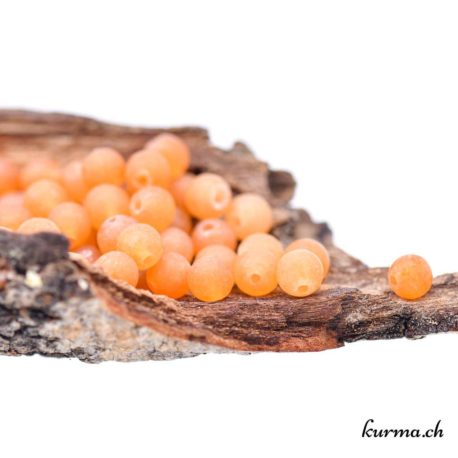 Perle Aventurine Orange Mate 4.5mm - Nº10710-1 disponible dans la boutique en ligne. Kûrma ta boutique Suisse de bijoux en perles et de création