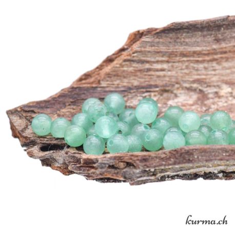 Perle Aventurine Verte 4-4.5mm  2 disponible dans la boutique en ligne Kûrma. Votre magasin de pierre et minéraux en suisse
