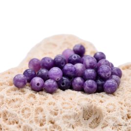 Perles en Lépidolite bleu-violette 6mm