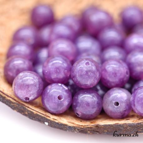 Perle Lépidolite bleu-Violet 8-8.5mm - Nº10611-2 disponible dans la boutique en ligne. Kûrma ta boutique Suisse de bijoux en perles et de création