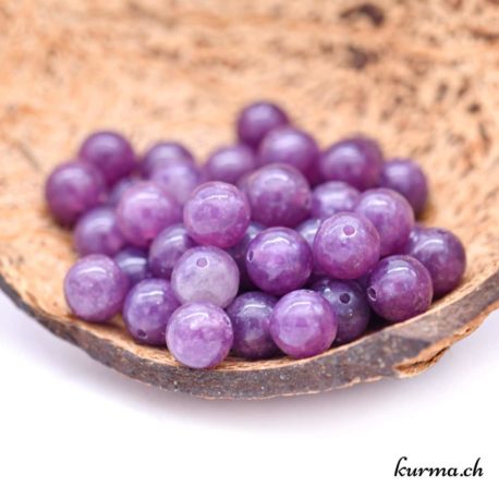 Perle Lépidolite bleu-Violet 8-8.5mm - Nº10611-3 disponible dans la boutique en ligne. Kûrma ta boutique Suisse de bijoux en perles et de création