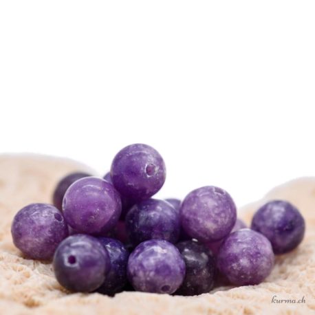 Perles en Lépidolite bleu-violette 8mm