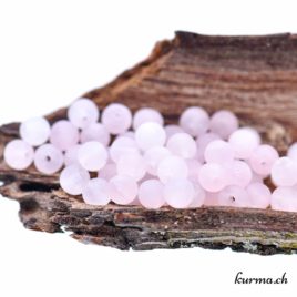 Perles en Quartz rose mat 4mm