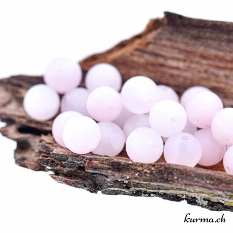 Perles en Quartz rose mat 6mm
