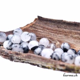 Perles en Quartz Tourmaline 6mm