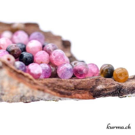 Perle Tourmaline Multicolore 4-4.5mm - Nº10752-2 disponible dans la boutique en ligne. Kûrma ta boutique Suisse de bijoux en perles et de création