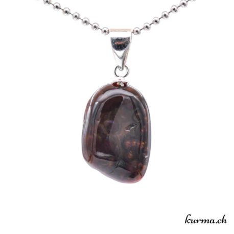 Agate de feu pendentif boucle en argent