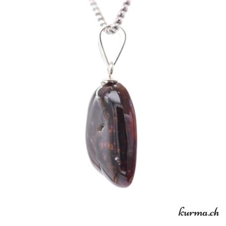 Agate de feu pendentif boucle en argent