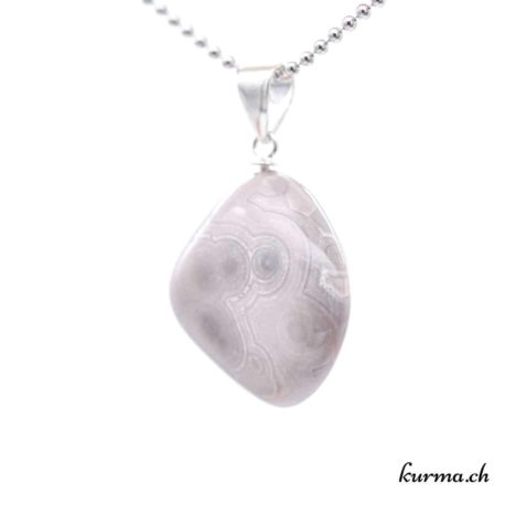 Pendentif Agate Rose-Grise avec boucle en argent - N°11608.3-2 disponible dans la boutique en ligne. Kûrma ton magasin de pierres semi-précieuses en Suisse