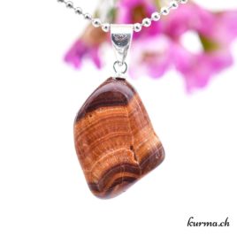 Aragonite brune de Karlovy Vary pendentif boucle en argent - N°11625.2 • pendentif aragonite brune de karlovy vary avec boucle en argent 11625.2 1 Aragonite brune pendentif boucle en argent
