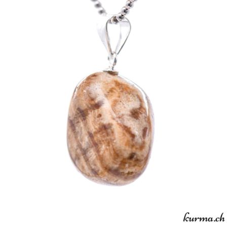 Pendentif Aragonite Calcite ''Aragonite Brune'' avec boucle en argent - N°11624.1-2 disponible dans la boutique en ligne. Kûrma ton magasin de pierres semi-précieuses en Suisse