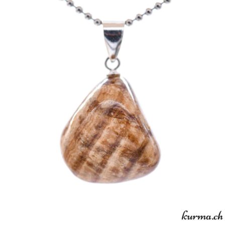 Pendentif Aragonite Calcite ''Aragonite Brune'' avec boucle en argent - N°11624.1-3 disponible dans la boutique en ligne. Kûrma ton magasin de pierres semi-précieuses en Suisse