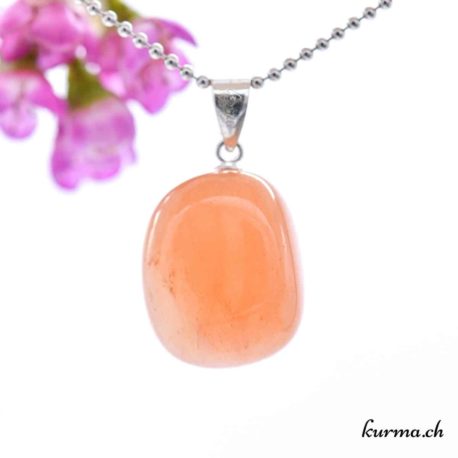 Pendentif Aventurine Orange avec boucle en argent - N°11628.3-3 disponible dans la boutique en ligne. Kûrma ton magasin de pierres semi-précieuses en Suisse