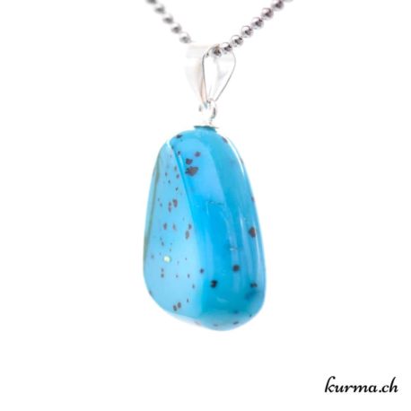Pendentif Chrysocolle Bleue avec boucle en argent - N°11645.2-2 disponible dans la boutique en ligne. Kûrma ton magasin de pierres semi-précieuses en Suisse