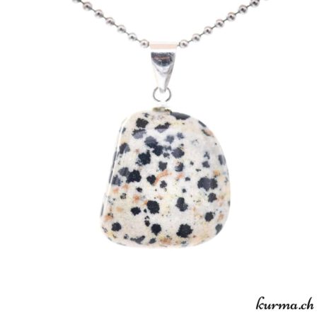Pendentif Jaspe Dalmatien - Aplite avec boucle en argent - N°11670.2-3 disponible dans la boutique en ligne. Kûrma ton magasin de pierres semi-précieuses en Suisse