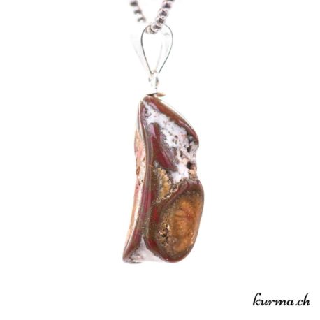 Pendentif Jaspe Fossile avec boucle en argent - N°11671.3-2 disponible dans la boutique en ligne. Kûrma ton magasin de pierres semi-précieuses en Suisse