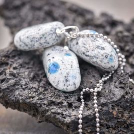 Jaspe K2 – Granite & Azurite pendentif en argent 925 – N°11674