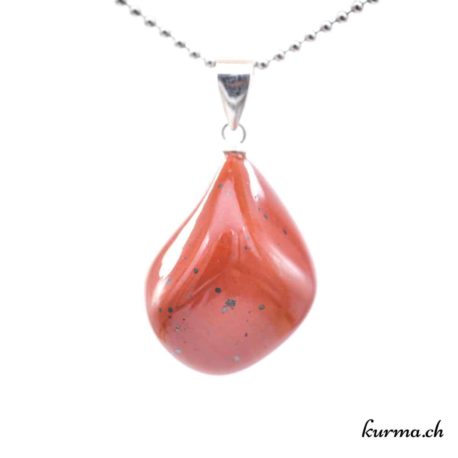 Pendentif Jaspe Rouge avec boucle en argent - N°11676.3-3 disponible dans la boutique en ligne. Kûrma ton magasin de pierres semi-précieuses en Suisse